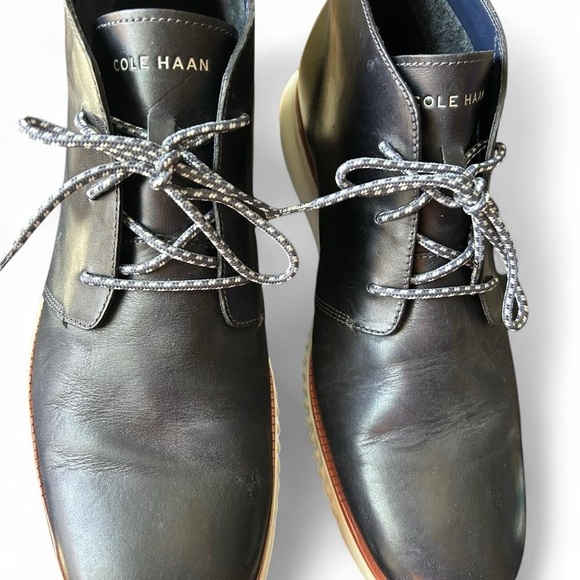 Cole Haan Navy Chukka Boots with White Sole - Picture 5 of 10